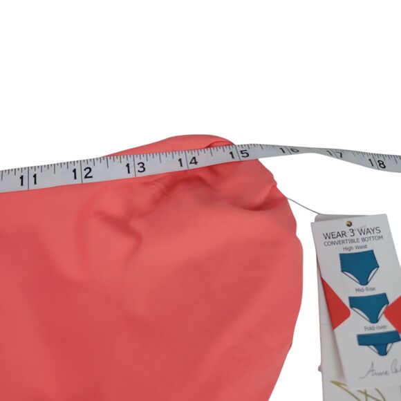 Anne Cole Swim Bottom Juicy Coral Convertible Shirred Bikini Womens Size 18W NWT - Picture 9 of 10